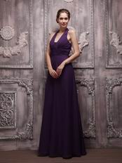 V Neckline Halter Indigo Chiffon Make Your Own Evening Dresses