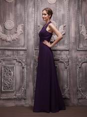 V Neckline Halter Indigo Chiffon Make Your Own Evening Dresses