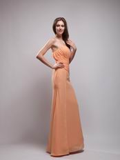 Mature Strapless Tropical Orange Chiffon Simple Ebay Prom Dress