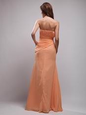 Mature Strapless Tropical Orange Chiffon Simple Ebay Prom Dress