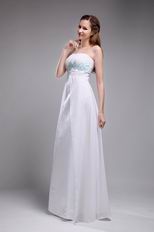 Sweet Strapless White Chiffon Designer Prom Dress For La