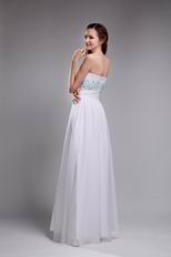 Sweet Strapless White Chiffon Designer Prom Dress For La