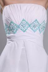Sweet Strapless White Chiffon Designer Prom Dress For La