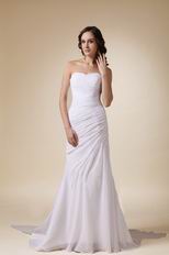 Sweetheart White Chiffon Quality Petite Prom Dresses For Celebrity