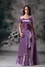 Cheap Off Shoulder Medium Orchid Prom Party Dress