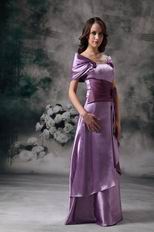 Cheap Off Shoulder Medium Orchid Prom Party Dress