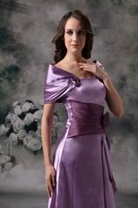 Cheap Off Shoulder Medium Orchid Prom Party Dress