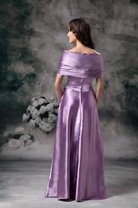 Cheap Off Shoulder Medium Orchid Prom Party Dress