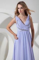V-Neck Lavender A-line Silhouette Featured 2014 Prom Dresses