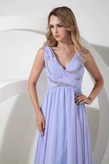 V-Neck Lavender A-line Silhouette Featured 2014 Prom Dresses