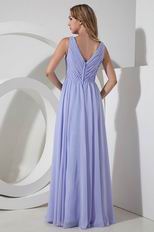 V-Neck Lavender A-line Silhouette Featured 2014 Prom Dresses