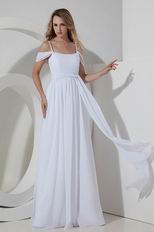 Discount Spaghetti Straps White Long Skirt Prom Dress