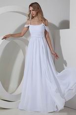 Discount Spaghetti Straps White Long Skirt Prom Dress