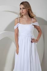 Discount Spaghetti Straps White Long Skirt Prom Dress