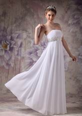 Cheap Floor-length White Chiffon Cranzy Handmade Prom Dress