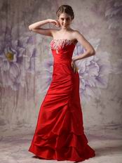 Strapless Applique Bodice Wine Red Chiffon Prom Dress Gowns