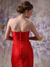 Strapless Applique Bodice Wine Red Chiffon Prom Dress Gowns