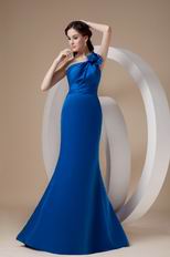 Royal Blue Mermaid Single One Shoulder Top Designer Prom Dress