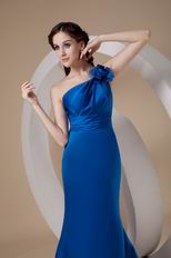 Royal Blue Mermaid Single One Shoulder Top Designer Prom Dress