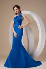 Royal Blue Mermaid Single One Shoulder Top Designer Prom Dress