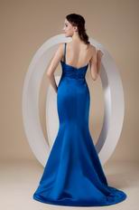 Royal Blue Mermaid Single One Shoulder Top Designer Prom Dress