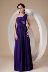 Indigo One Shoulder Floor-length Skirt 2014 Designer Prom Dress