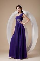 Indigo One Shoulder Floor-length Skirt 2014 Designer Prom Dress