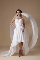 Sweetheart Ivory Taffeta High-low Prom Dress For Women