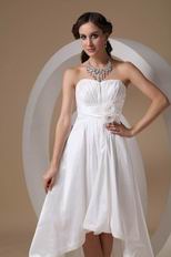 Sweetheart Ivory Taffeta High-low Prom Dress For Women