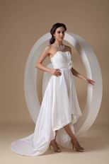 Sweetheart Ivory Taffeta High-low Prom Dress For Women