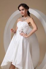 Sweetheart Ivory Taffeta High-low Prom Dress For Women