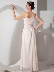 One Shoulder Light Goldenrod Yellow Prom Dresses Discount