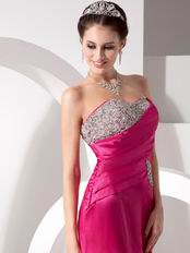 Sweetheart Beaded 2012 Style Fuchsia Women In Prom Dress