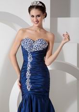 Peacock Blue Sweetheart Taffeta Dress To 2014 Prom Wear