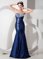 Peacock Blue Sweetheart Taffeta Dress To 2014 Prom Wear