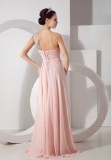 Top 2014 Prom Dress With One Shoulder Baby Pink Chiffon Skirt