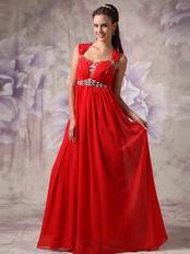 Straps Scarlet Chiffon 2014 Top Girl Princess Prom Dress