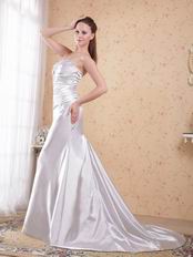 Strapless Appliqued Silver Long Prom Dress New Arrival