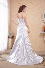 Strapless Appliqued Silver Long Prom Dress New Arrival