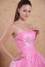 Flaring A-line Floor Length Hot Pink Sweetheart Prom Dress