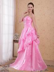 Flaring A-line Floor Length Hot Pink Sweetheart Prom Dress