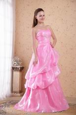 Flaring A-line Floor Length Hot Pink Sweetheart Prom Dress