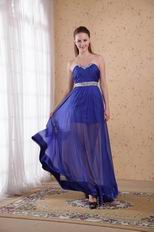 Empire Waist Sweetheart Translucent Royal Blue Prom Dress