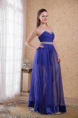 Empire Waist Sweetheart Translucent Royal Blue Prom Dress