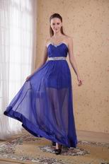 Empire Waist Sweetheart Translucent Royal Blue Prom Dress