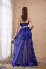 Empire Waist Sweetheart Translucent Royal Blue Prom Dress