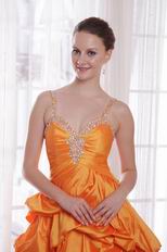 Cheap Spaghetti Straps Golden Femal Prom Dress Buy