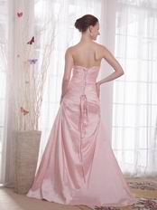 Taffeta Hand made Pink Prom Dress Sweetheart Style