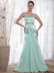 Strapless Court Train Amazing Prom Dresses In Apple Green