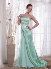 Strapless Court Train Amazing Prom Dresses In Apple Green